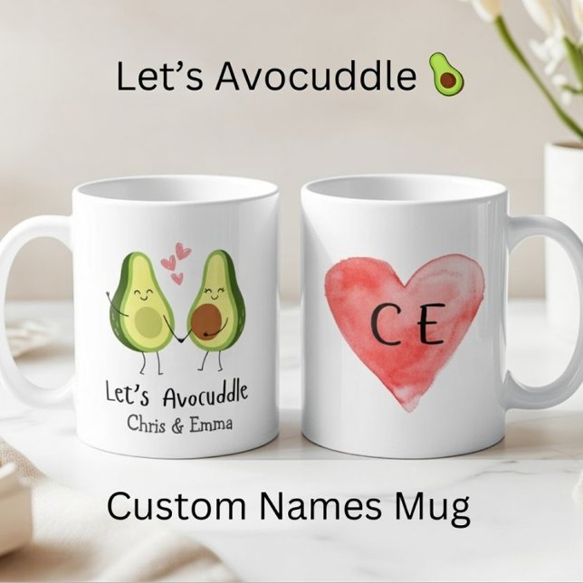 Låt oss Avocuddle - Anpassningsbarna Avocado Coupl Kaffemugg (Skapare uppladdad)