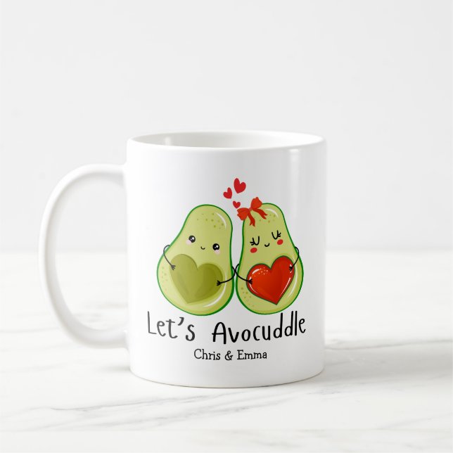 Låt oss Avocuddle - Anpassningsbarna Avocado Coupl Kaffemugg (Vänster)