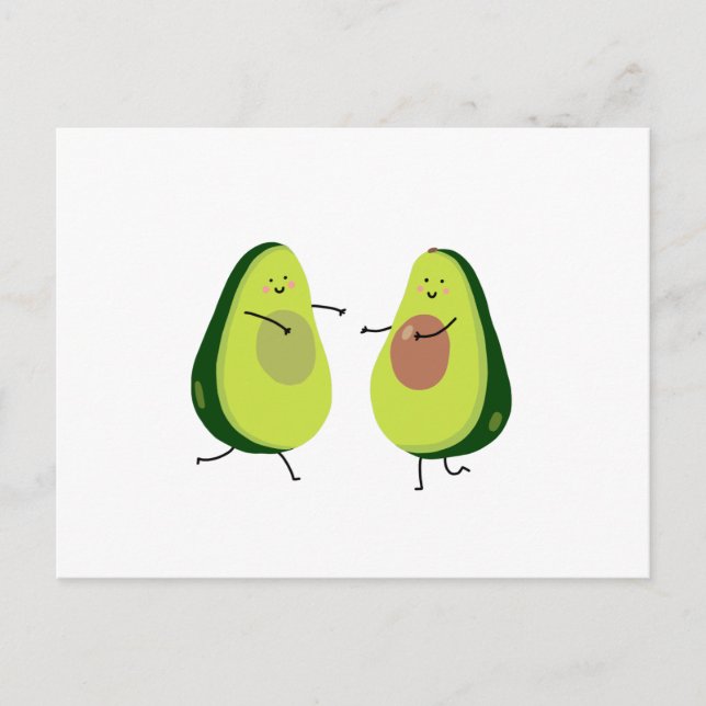 LÅT OSS AVOCUDDLE, AVOCADO DESIGN VYKORT (Framsida)