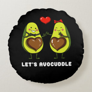 Låt oss Avocuddle Cute Avocado Vegan Joke Rund Kudde