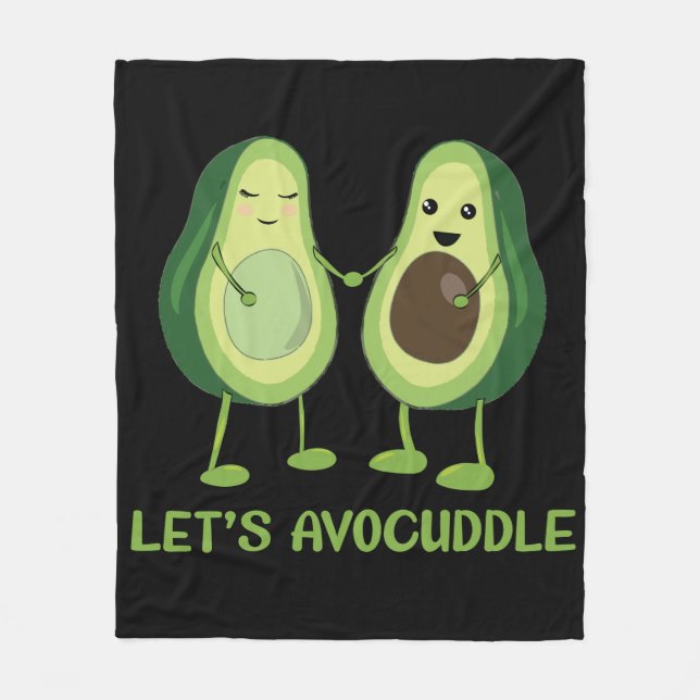 Låt oss Avocuddle - Funny Avocado Pun Fleecefilt (Framsidan)