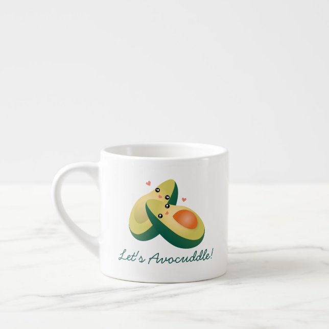Låt oss Avocuddle Funny Cute Avocados Pun Humor Espressomugg (Vänster)