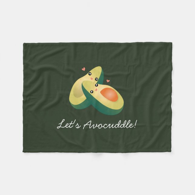 Låt oss Avocuddle Funny Cute Avocados Pun Humor Fleecefilt (Framsidan (Horisontell))