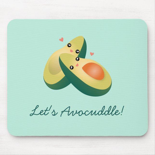 Låt oss Avocuddle Funny Cute Avocados Pun Humor Musmatta (Framsidan)