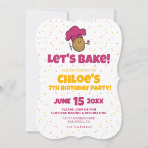 Låt oss Bake! Barn Baking Party Inbjudningar