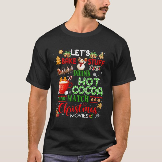 Låt oss Bake Saker Drink Hett Cocoa Se jul M T Shirt (Framsida)