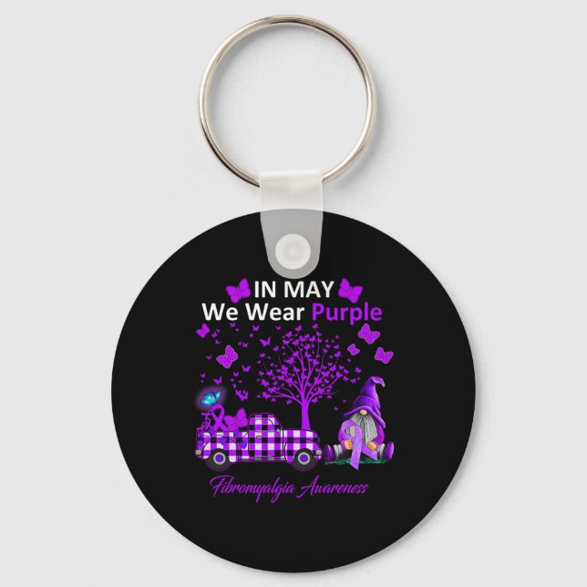 Låt oss Bära Lila Fibromyalgia Awareness Gifts Nyckelring (Framsida)