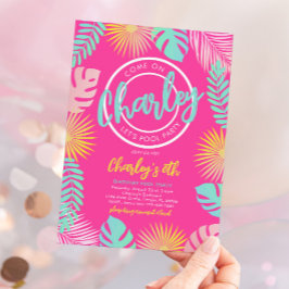 Låt oss Bassäng Party födelsedag Inbjudningar