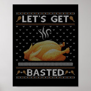 Låt oss Bast Turkey Fall Vibes Ugly Thanksgivi Poster