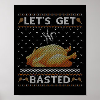Låt oss Bast Turkey Fall Vibes Ugly Thanksgivi Poster