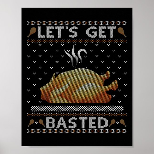 Låt oss Bast Turkey Fall Vibes Ugly Thanksgivi Poster (Framsidan)
