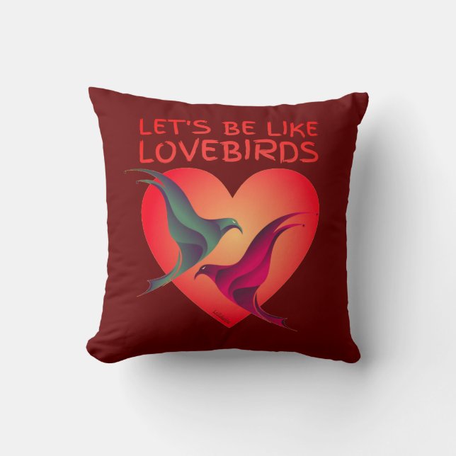 LÅT OSS BE SOM valentines day-presenten LOVEBIRDS Kudde (Framsida)