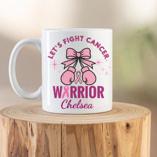 Låt oss bekämpa cancer, medvetenhet om cancer kaffemugg