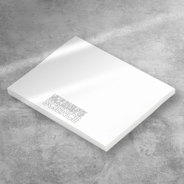 LÅT OSS BEKYMMA OSS NU FÖR ETT VETENSKAP POST-IT BLOCK (LET US PAUSE NOW FOR A MOMENT OF SCIENCE POST-IT NOTES)