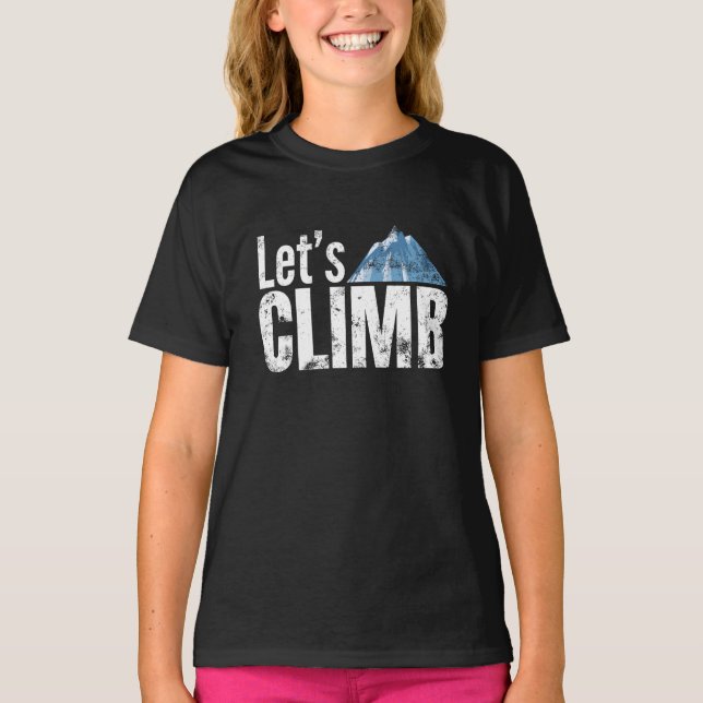 Låt oss bestiga bergsklättring t shirt (Framsida)