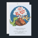 Låt oss bjuda in en sista dosinosauer på födelseda inbjudningar<br><div class="desc">Låt oss bjuda på en högtidlig inbjudan till vulkandinosaurier. Cute dinosaur- och vulcano-tecknader med mörk blått bakgrund</div>