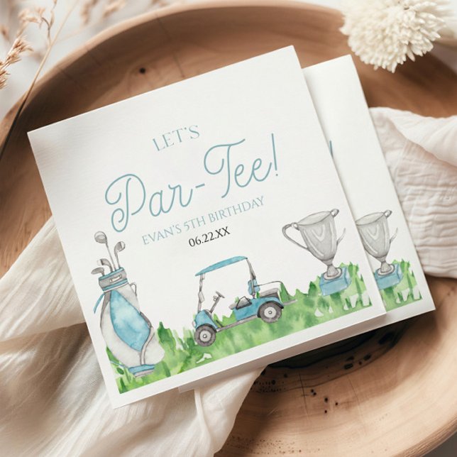 Låt oss Blått golfplatta Födelsedagsfest Pappersservett (Skapare uppladdad)