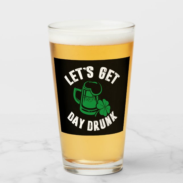 Låt oss bli dagberusad Shamrock St Patricks Day Ir Glaskopp (Framsida fylld)