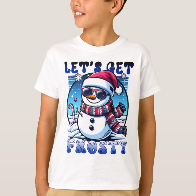 Låt oss Bli från jul Snögubbe T Shirt (Framsida)