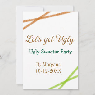 Låt oss bli ful jultomte ful jultröja Partyorange Julkort