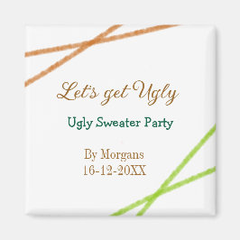 Låt oss bli ful jultomte ful jultröja Partyorange Magnet