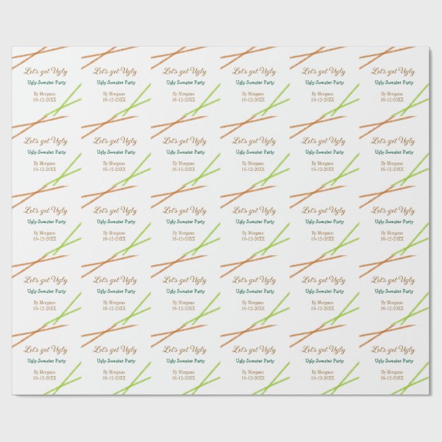 Låt oss bli ful jultomte ful jultröja Partyorange  Presentpapper (Platt)