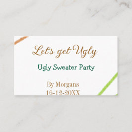 Låt oss bli ful jultomte ful jultröja Partyorange Visitkort