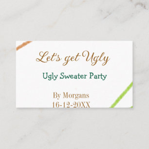 Låt oss bli ful jultomte ful jultröja Partyorange Visitkort