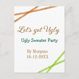 Låt oss bli ful jultomte ful jultröja Partyorange  Vykort