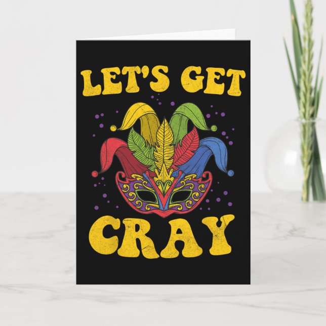 Låt oss bli galna på Mardi Gras Kort (Framsida)