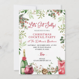 Låt oss bli glada jul firande cocktailparty inbjudningar