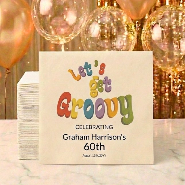 Låt Oss Bli Groovy 60-årsfest Pappersservett (Skapare uppladdad)