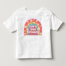 Låt Oss Bli Groovy Färgglada Regnbåge & Prästkraga T Shirt