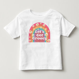 Låt Oss Bli Groovy Färgglada Regnbåge & Prästkraga T Shirt