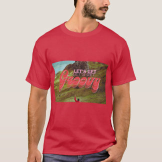 Låt oss bli groovy Retro 70-tals bergsresenärsfoto T Shirt