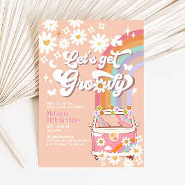 Låt Oss Bli Groovy Rosa Groovy Skåpbil Tusenskönas Inbjudningar