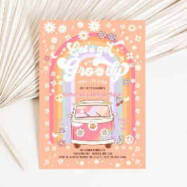 Låt oss bli groovy Van Daisy Hippie 70-tals födels Inbjudningar