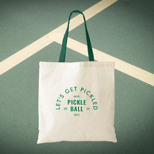Låt Oss Bli Inlagda Après Pickle Ball Grön Handtag Tygkasse