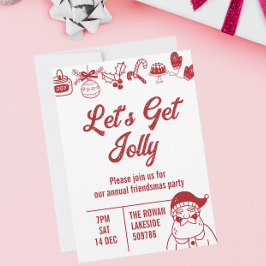 Låt oss Bli Jul Party Red Inbjudningar