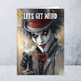 Låt Oss Bli Konstig Clown Födelsedagsgratulationsk Kort