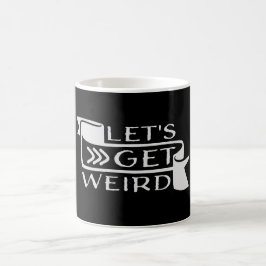 Låt Oss Bli Konstiga Roligt Banner Citat Humor Utt Kaffemugg