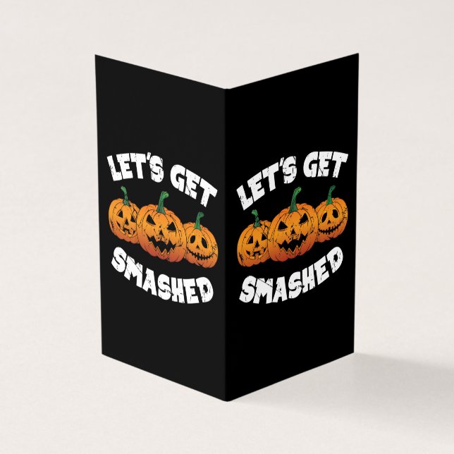 Låt oss bli krossade Pumpa Jack O Lantern Hallowee Kort (Utsida)