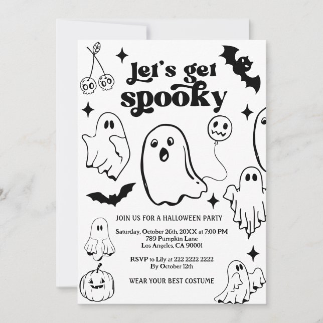 Låt oss bli kusliga, Halloween-fest Inbjudningar (Framsida)