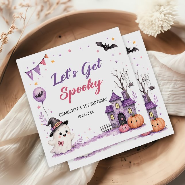 Låt oss bli kusliga Halloween födelsedags servette Pappersservett (Skapare uppladdad)