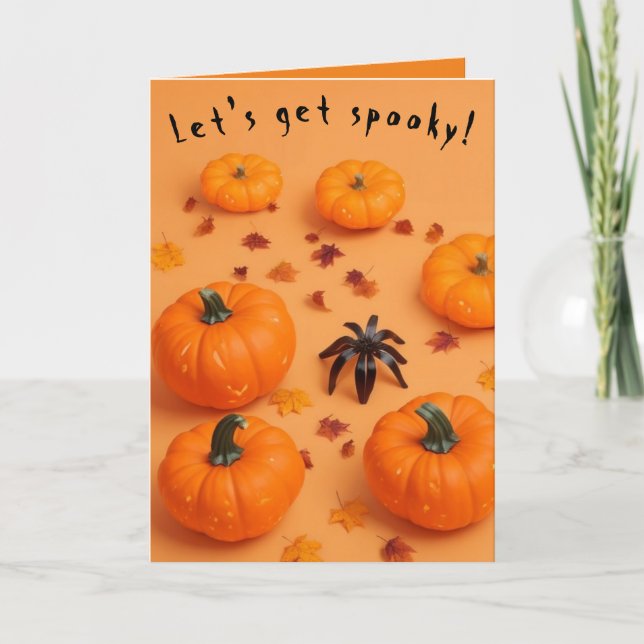 Låt oss bli kusliga! Halloween-kort Helgkort (Framsida)