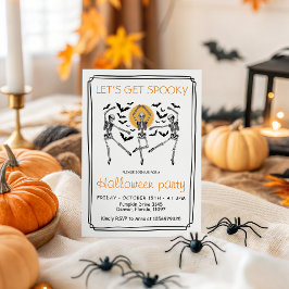 Låt oss bli kusligt dansande skelett Halloween Inbjudningar