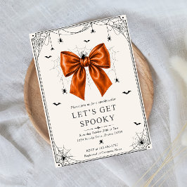 Låt oss bli kusligt Halloween Orange Båge Inbjudningar
