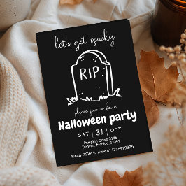 Låt oss bli läskigt Tombstone RIP Halloween-inbjud Inbjudningar