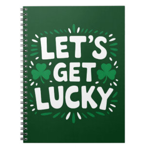 Låt oss bli lyckliga Shamrock Rolig St Patrick's D Anteckningsbok