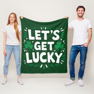 Låt oss bli lyckliga Shamrock Rolig St Patrick's D Fleecefilt